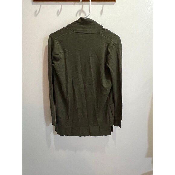 Stitch Fix Pink Clover Women Green Pockets Long Open Cardigan Comfy Fall Chic - Picture 5 of 8